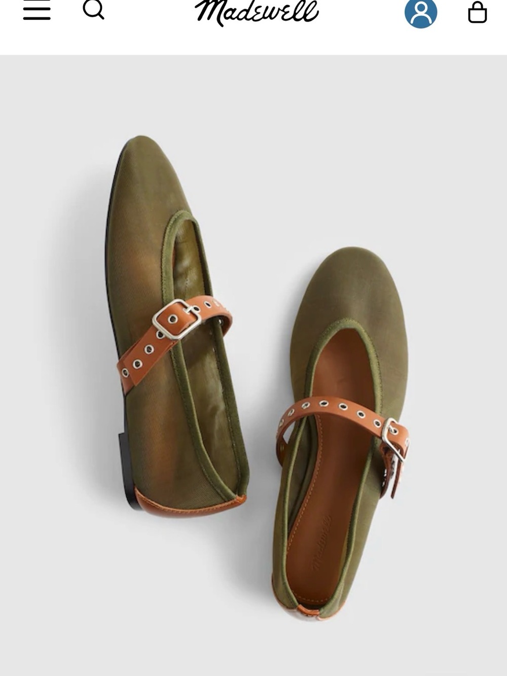 Madewell Mary Jane Flat 8.5 with Tan Strap - Picture 2 of 4